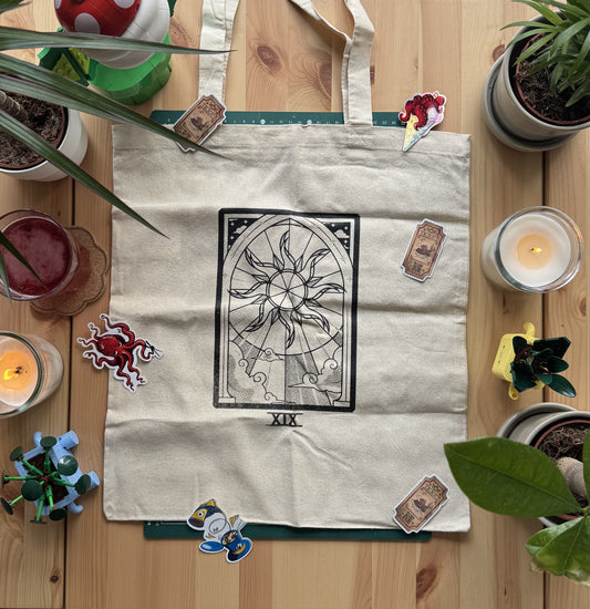 Sac serigraphie artisanale creation artisanale carte Tarot