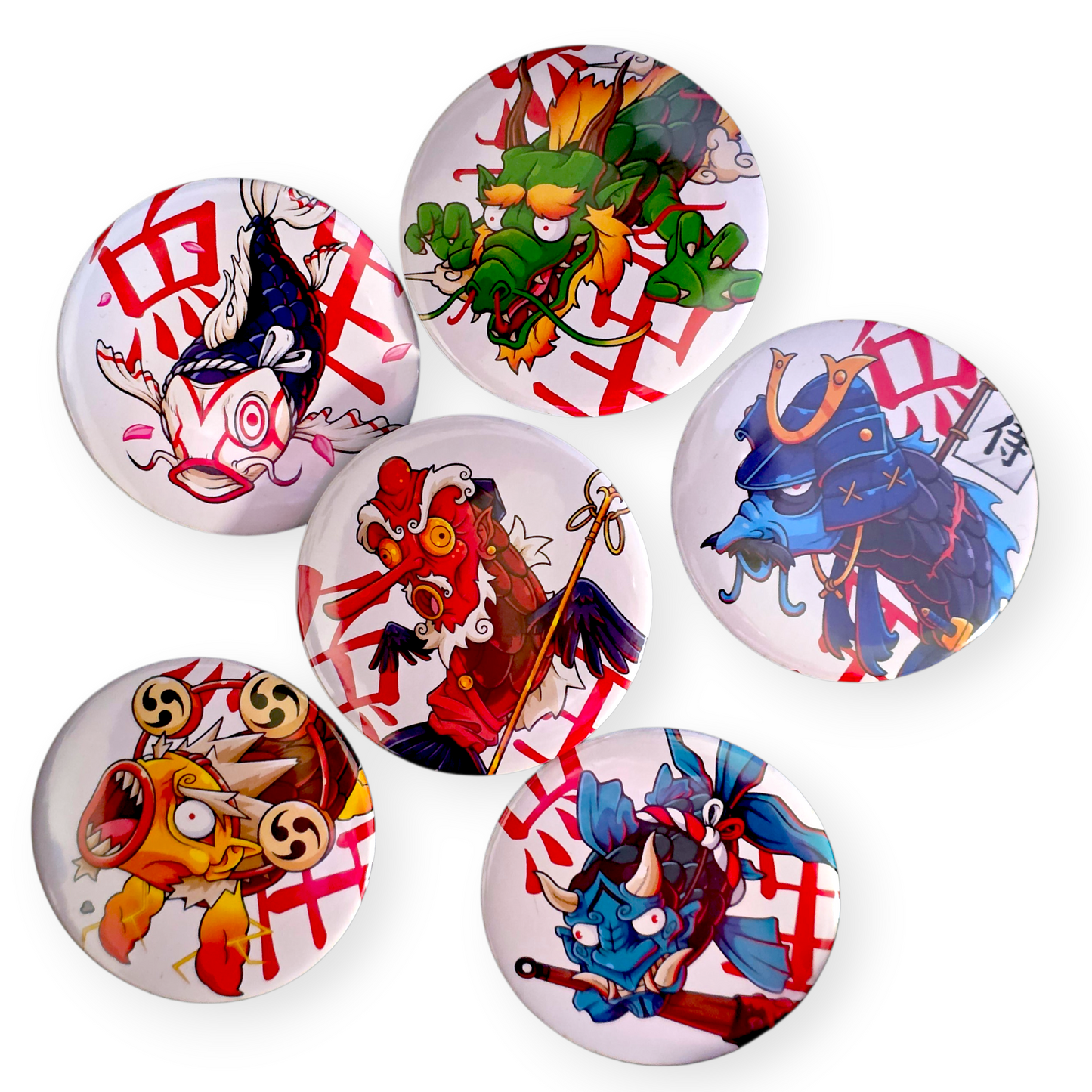 L'ensemble des visuels disponibles pour nos carpes originales. Motifs colorés. 