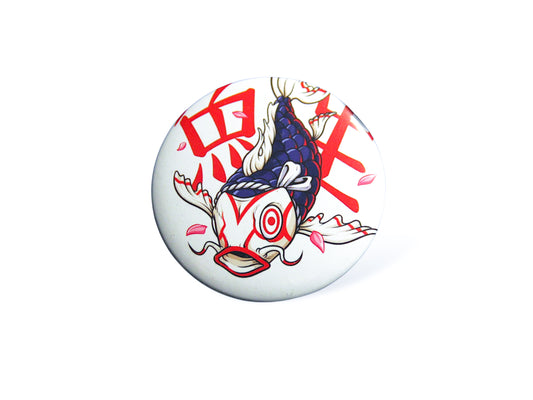 Pin's sur fond blanc, motif Kabuki