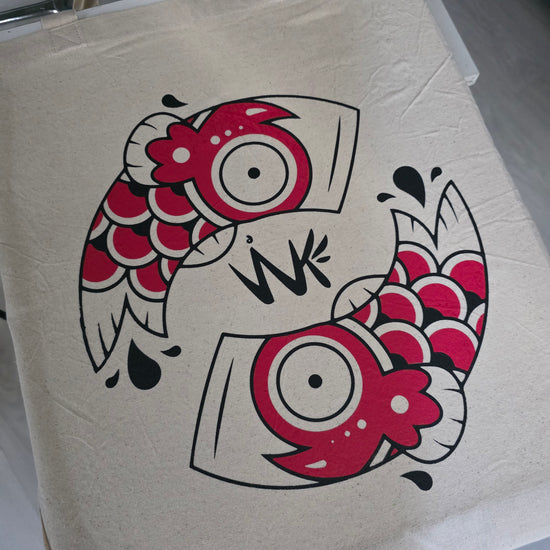 Vidéo de l'impression du tote bag Logo Wink bicouleur.